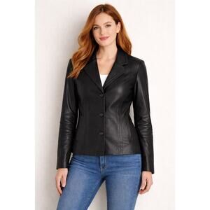 Sonoma Lambskin Leather Jacket – Black | Size Small